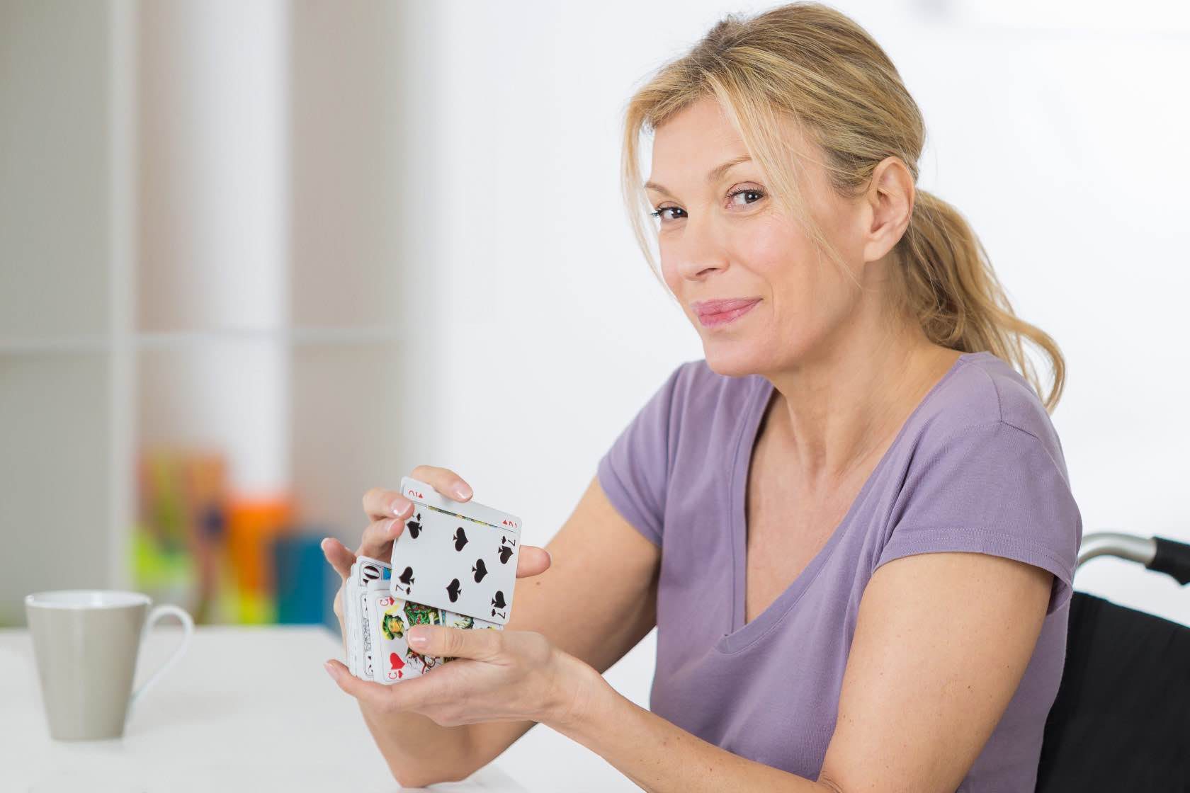 Person playing cards